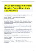 AAMI Sociology of Funeral Service Exam Questions and Answers 