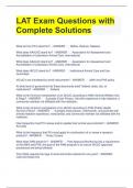 LAT Exam Questions with Complete Solutions 