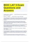 BIOC LAT 5 Exam Questions and Answers 