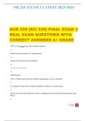 NUR 228 [SCI 228] FINAL EXAM 2 REAL EXAM QUESTIONS WITH CORRECT ANSWERS A+ GRADE