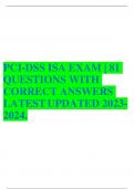 PCI-DSS ISA EXAM | 81 QUESTIONS WITH CORRECT ANSWERS LATEST UPDATED 2023-2024.