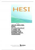 2019 HESI RN  EXIT  V1,V2,V3,V4,V  5 AND V8  COMPLETE  EXAMS 2023  VERSIONS