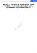 TEST BANK FOR PHARMACOLOGY AND THE NURSING PROCESS 10TH EDITION BY LINDA LILLEY, SHELLY COLLINS, JULIE SNYDER CHAPTER 1-58 COMPLETE