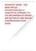 TEST BANK APPLIED PATHOPHYSIOLOGY, A CONCEPTUAL APPROACH TO THE MECHANISMS OF DISEASE 3RD EDITION UPDATE BY CARIE BRAUN-COMPREHENSIVE STUDY GUIDE.pdf