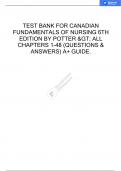 TEST BANK FOR CANADIAN FUNDAMENTALS OF NURSING 6TH EDITION BY POTTER