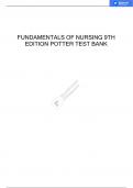 TEST BANK FOR FUNDAMENTALS OF NURSING 9TH EDITION BY POTTER