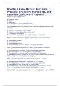 Chapter 6 Exam Review: Skin Care Products, Chemistry, Ingredients, and Selection-Questions & Answers
