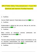 Apco Public Safety Telecommunicator 1 questions and answers} Latest 2023 - 2024 100% correct answers