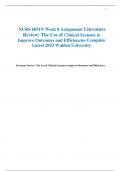 NURS 6051N Week 8 Assignment Literature Review: The Use of Clinical Systems to Improve Outcomes and Efficiencies Complete  Latest 2023 Walden University 