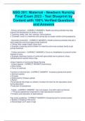 NSG 201: Maternal - Newborn Nursing  Final Exam 2023 - Test Blueprint by  Content with 100% Verified Questions  and Answers