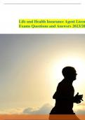 Life and Health Insurance Agent Licensing Practice Exams Questions and Answers 2023/2024 