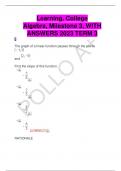 Learning, College  Algebra, Milestone 3, WITH  ANSWERS 2023 TERM 3 