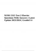 NURS 5315 Test - Elsevier Questions With Answers | Latest Update| Graded A+ 2023/2024 