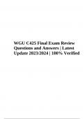 WGU C425 Final Exam Sample Questions and Answers | Latest Update| 100% Verified