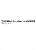 NURS 340 Quiz 3 Quiz Bank Latest 2023/2024 (Graded A+).