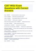 C207 WGU Exam Questions with Correct Answers 