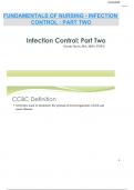 FUNDAMENTALS OF NURSING - INFECTION CONTROL : PART TWO