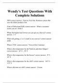 Wendy's Test Questions With Complete Solutions