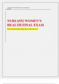 NURS 6552 Womens Health Final Exam| Already Graded A+