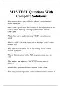 MTS TEST Questions With Complete Solutions