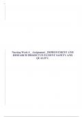 Nursing Week 4 _ Assignment _IMPROVEMENT AND RESEARCH PROJECT IN PATIENT SAFETY AND QUALITY.