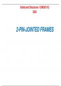 Solids and Structures 1 (ENGG110) 2023 2-PIN-JOINTED FRAMES