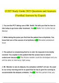 CCHT Study Guide Questions and Answers Latest 2023 - 2024 [100% correct answers]