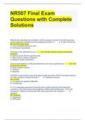 NR507 Final Exam Questions with Complete Solutions 