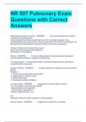 NR 507 Pulmonary Exam Questions with Correct Answers 