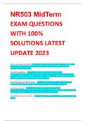 NR503 MidTerm EXAM QUESTIONS  WITH 100%  SOLUTIONS LATEST  UPDATE 2023