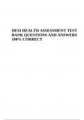 HESI HEALTH ASSESSMENT TEST BANK | EXAM QUESTIONS AND ANSWERS 100% VERIFIED (2023-2024)