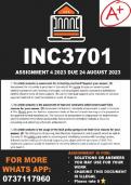 INC3701 Assignment 4 (COMPLETE ANSWERS) 2023 (792515) - DUE 24 August 2023