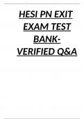 HESI PN EXIT EXAM TEST BANK- VERIFIED Q&A