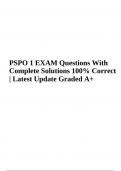 PSPO I Exam Prep Questions With Correct Answers | Latest Update 2023-2024 | Graded A+