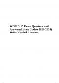 WGU D115 Exam Questions and 100% Verified Answers | Latest Graded A+ | 2023/2024