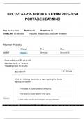 BIO 152 A&P 2- MODULE 6 EXAM 2023-2024 PORTAGE LEARNING