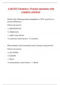 AAB MT Chemistry- Practice questions with complete solutions