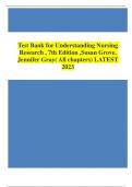 Test Bank for Understanding Nursing Research , 7th Edition ,Susan Grove, Jennifer Gray( All chapters)TEST BANK FOR UNDERSTANDING NURSING RESEARCH 7TH EDITION BY GROVE Chapter 01: Introduction to Nursing Research and Its Importance in Building an Evidence-