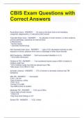 CBIS Exam Questions with Correct Answers 