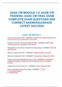 AAAE CM MODULE 1-4, AAAE CM  TRAINING, AAAE CM FINAL EXAMC