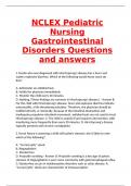 NCLEX Pediatric Nursing Gastrointestinal Disorders Questions and answers