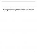 Portage Learning PSYC 140 Module 6 Exam Latest Update 2023