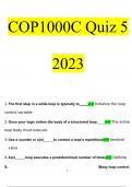 COP1000C Quiz 5 Questions and Answers Latest 2023 - 2024 [100% correct answers]