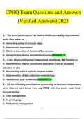 CPHQ Exam Questions and Answers Latest 2023 - 2024 [100% correct answers]