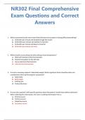 NR302 Final Comprehensive Exam Questions and Correct Answers 