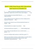 EDUC 1300 Final Exam HCC Questions  and Answers| Graded A+