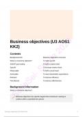 VCE Business Management U3 AOS1- Business Objectives