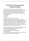 CPNP-PC 437 Questions With Complete Solutions