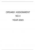 ORG4801 ASSIGNMENT 4 YEAR 2023 solutions