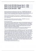 EPIC CLN 251/252 Exam Prep/Study Set 2 – KW, CLN 251/252 Study Set 3 – KW and CLN 251/251 – KW (Complete Questions with Correct Answers)